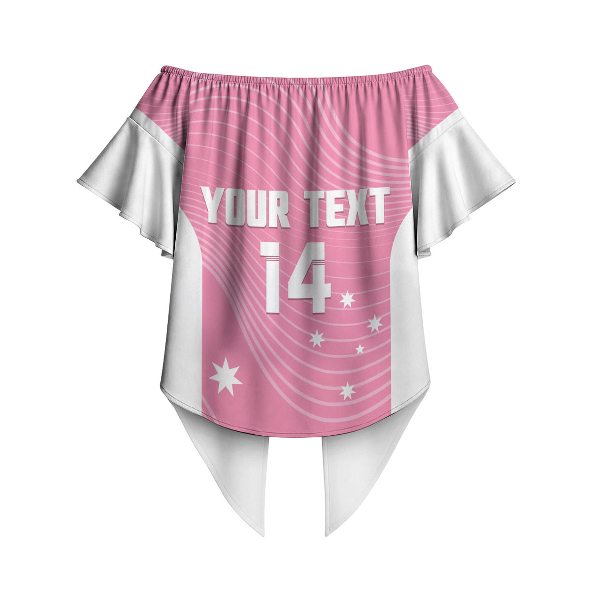Custom Bowls Australia Breast Cancer Off Shoulder Wrap Waist Top Pink Ribbon Aussie Map With Kangaroo Emu