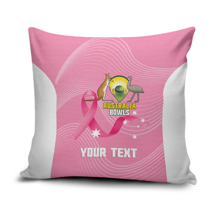 Custom Bowls Australia Breast Cancer Pillow Cover Pink Ribbon Aussie Map With Kangaroo Emu