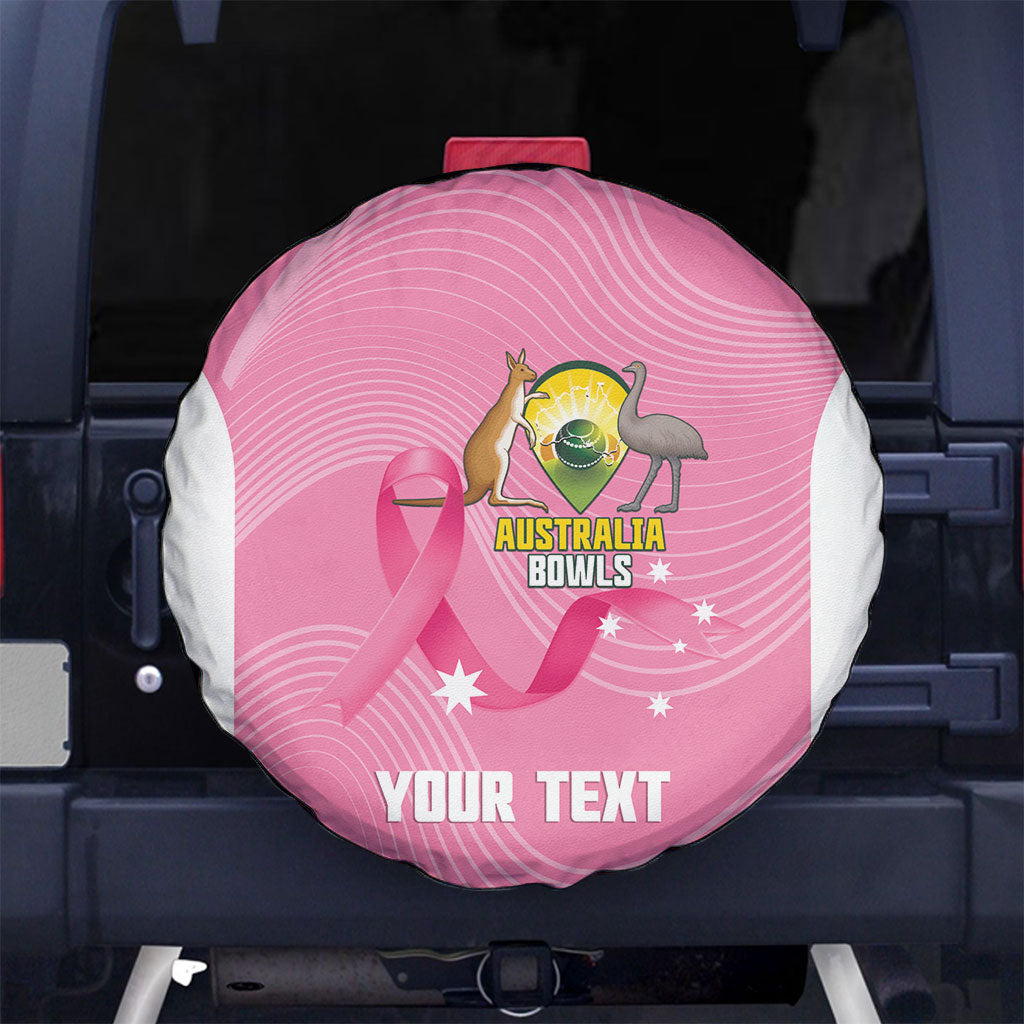Custom Bowls Australia Breast Cancer Spare Tire Cover Pink Ribbon Aussie Map With Kangaroo Emu