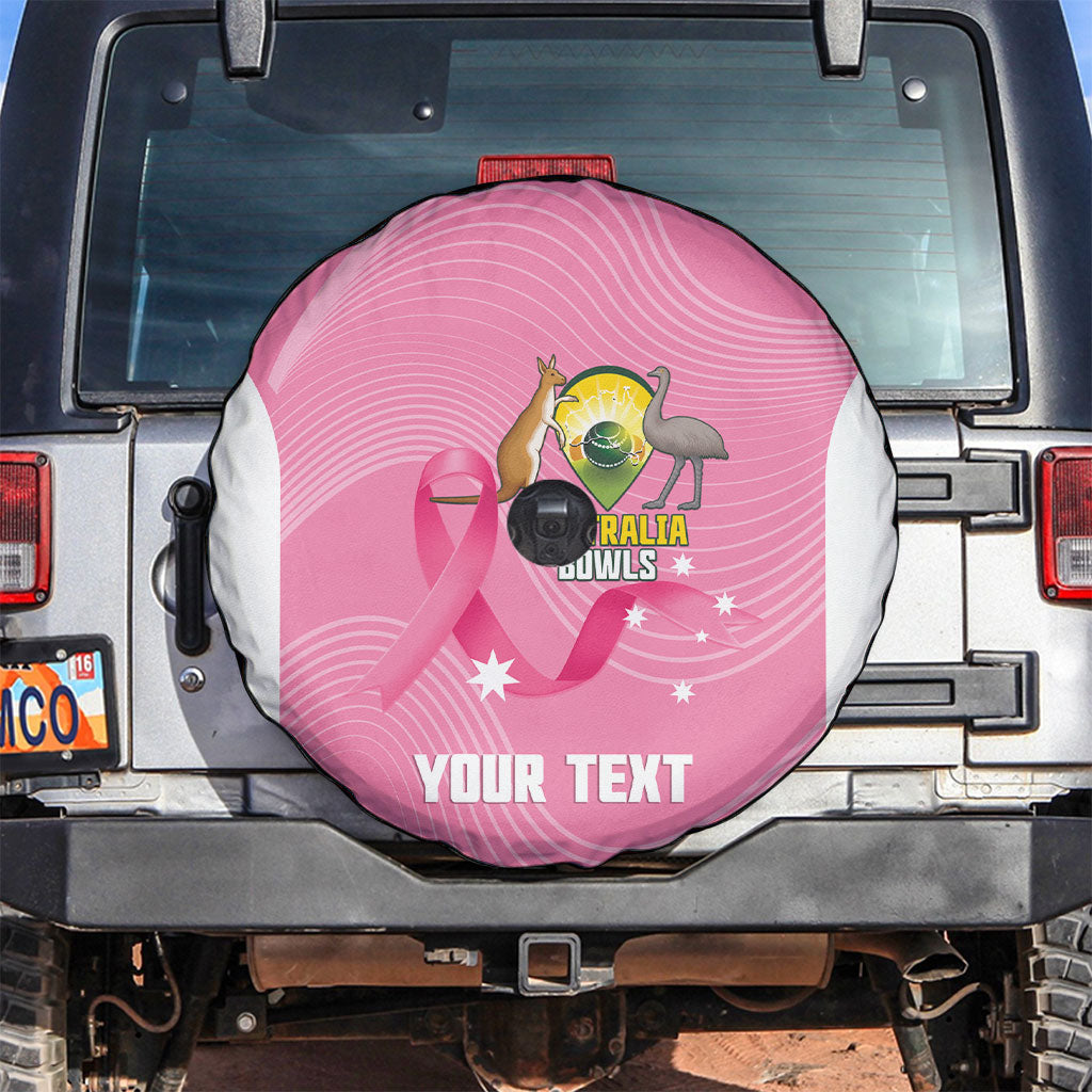 Custom Bowls Australia Breast Cancer Spare Tire Cover Pink Ribbon Aussie Map With Kangaroo Emu