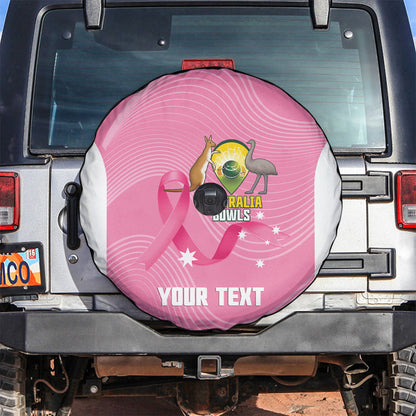 Custom Bowls Australia Breast Cancer Spare Tire Cover Pink Ribbon Aussie Map With Kangaroo Emu