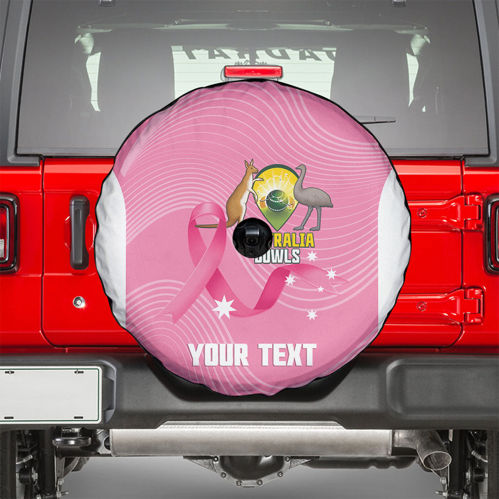 Custom Bowls Australia Breast Cancer Spare Tire Cover Pink Ribbon Aussie Map With Kangaroo Emu
