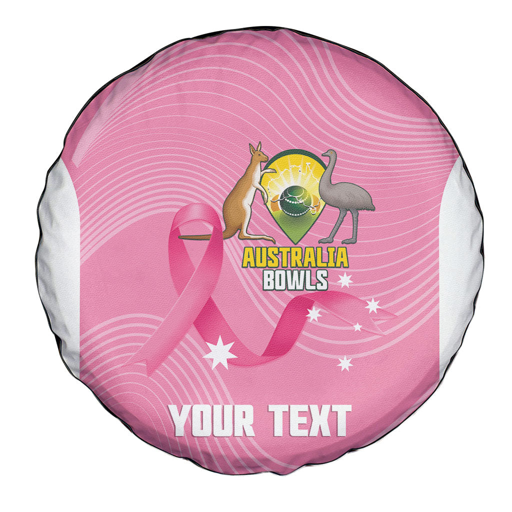 Custom Bowls Australia Breast Cancer Spare Tire Cover Pink Ribbon Aussie Map With Kangaroo Emu