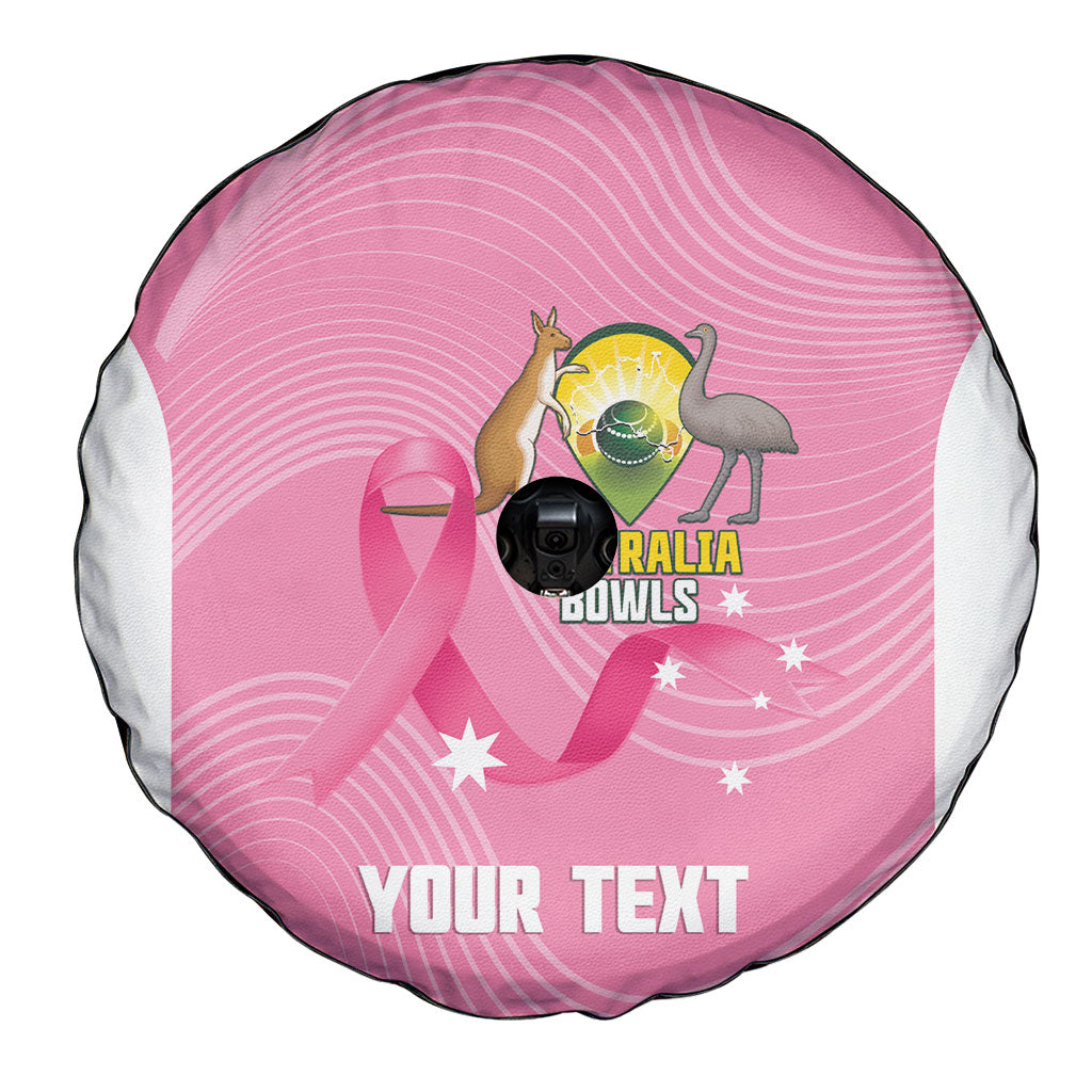 Custom Bowls Australia Breast Cancer Spare Tire Cover Pink Ribbon Aussie Map With Kangaroo Emu