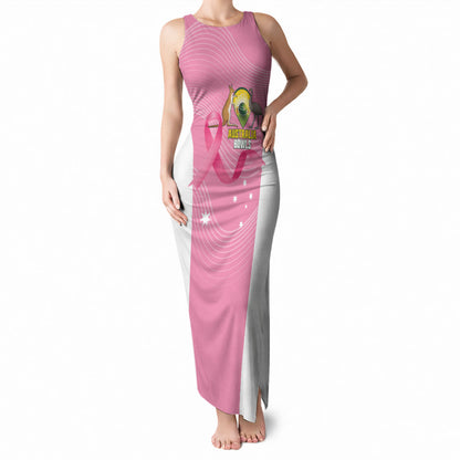Custom Bowls Australia Breast Cancer Tank Maxi Dress Pink Ribbon Aussie Map With Kangaroo Emu