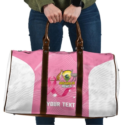 Custom Bowls Australia Breast Cancer Travel Bag Pink Ribbon Aussie Map With Kangaroo Emu