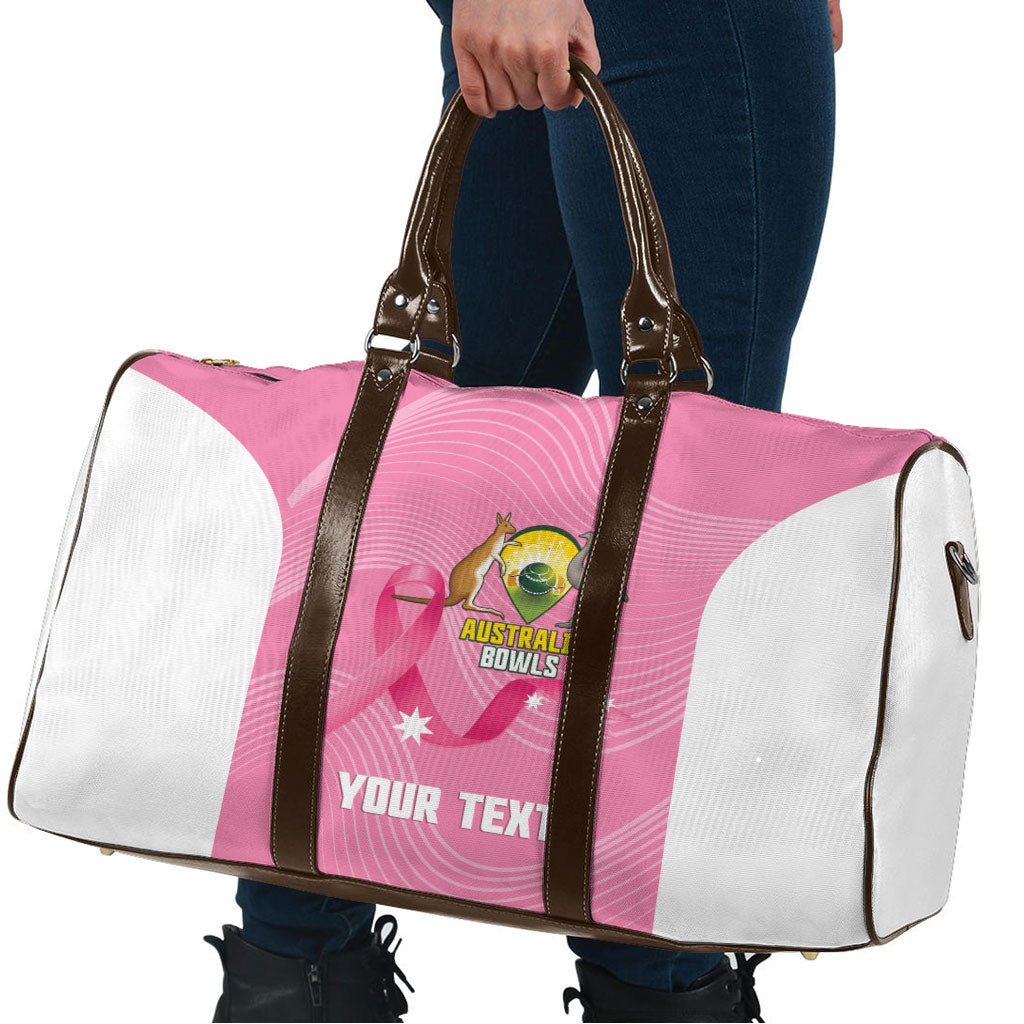 Custom Bowls Australia Breast Cancer Travel Bag Pink Ribbon Aussie Map With Kangaroo Emu