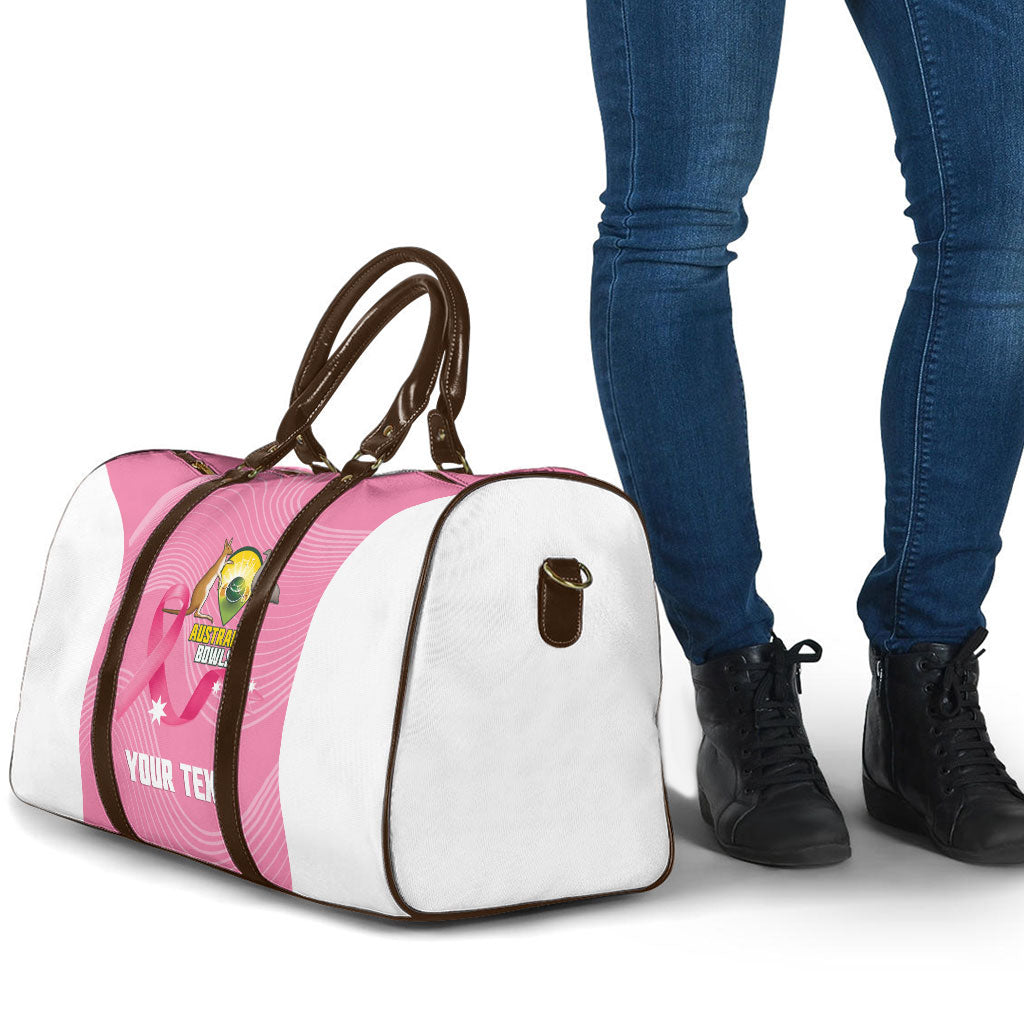 Custom Bowls Australia Breast Cancer Travel Bag Pink Ribbon Aussie Map With Kangaroo Emu