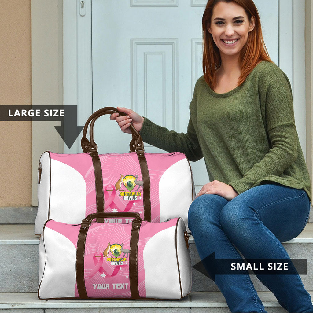 Custom Bowls Australia Breast Cancer Travel Bag Pink Ribbon Aussie Map With Kangaroo Emu