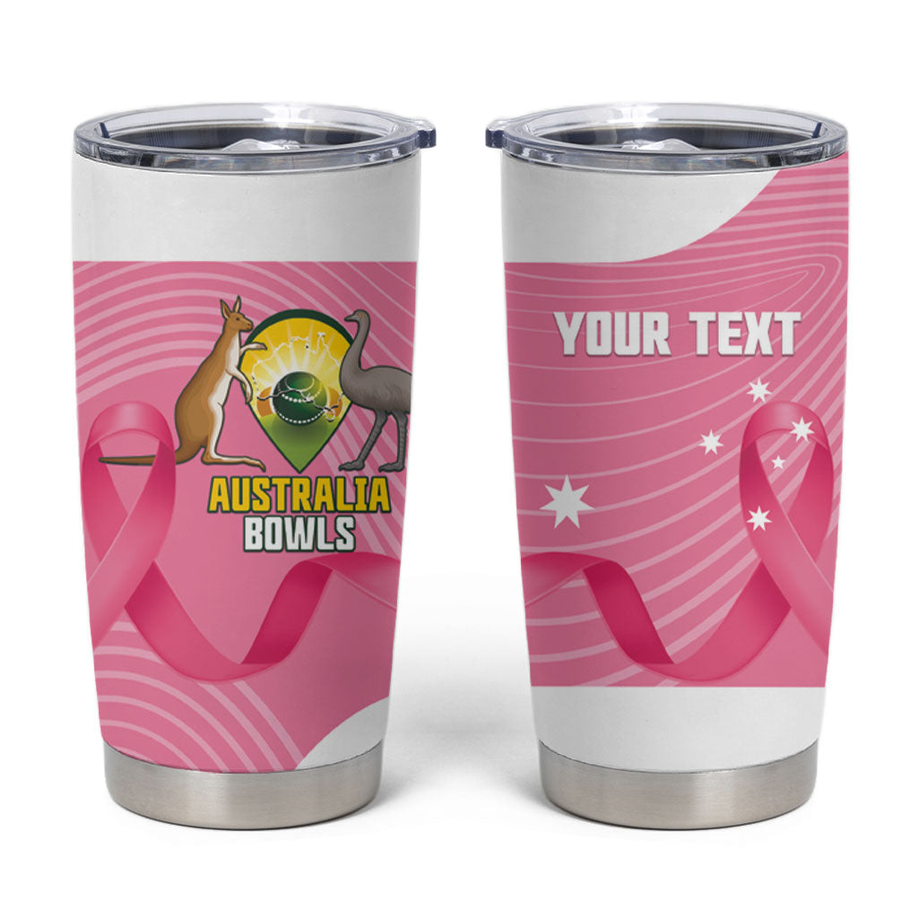 Custom Bowls Australia Breast Cancer Tumbler Cup Pink Ribbon Aussie Map With Kangaroo Emu