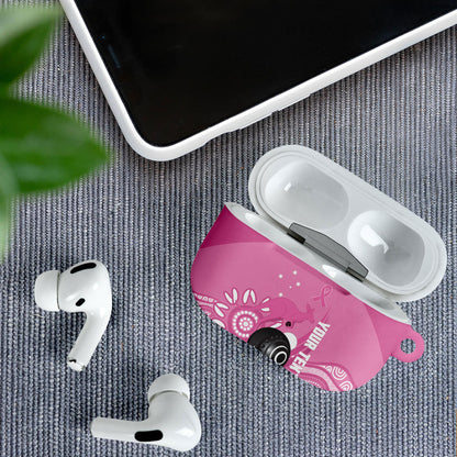 Custom Bowls Australia Breast Cancer AirPods Case Pink Ribbon Kangaroo Aboriginal Art