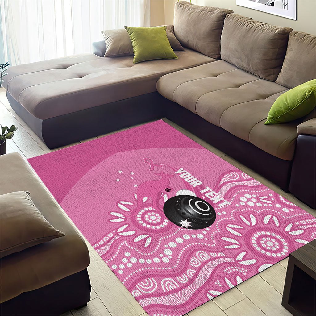 Custom Bowls Australia Breast Cancer Area Rug Pink Ribbon Kangaroo Aboriginal Art