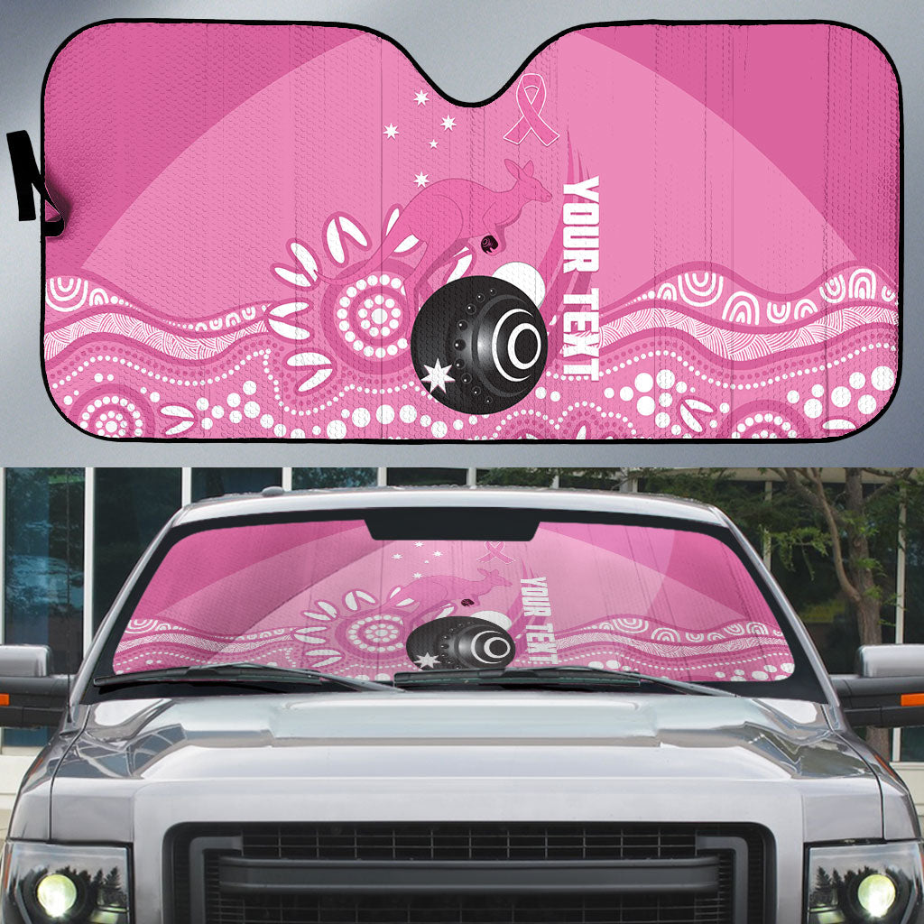 Custom Bowls Australia Breast Cancer Auto Sun Shade Pink Ribbon Kangaroo Aboriginal Art