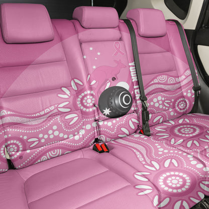 Custom Bowls Australia Breast Cancer Back Car Seat Cover Pink Ribbon Kangaroo Aboriginal Art