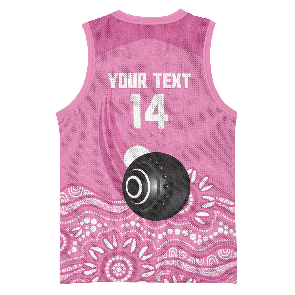 Custom Bowls Australia Breast Cancer Basketball Jersey Pink Ribbon Kangaroo Aboriginal Art