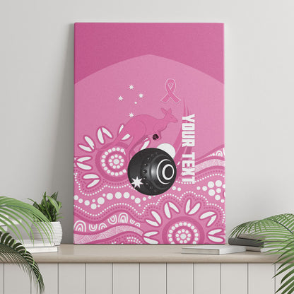 Custom Bowls Australia Breast Cancer Canvas Wall Art Pink Ribbon Kangaroo Aboriginal Art