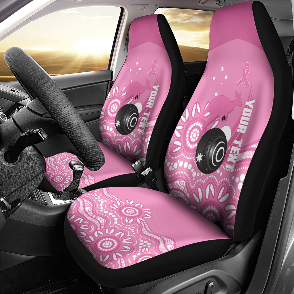 Custom Bowls Australia Breast Cancer Car Seat Cover Pink Ribbon Kangaroo Aboriginal Art