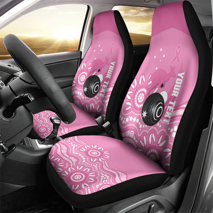 Custom Bowls Australia Breast Cancer Car Seat Cover Pink Ribbon Kangaroo Aboriginal Art