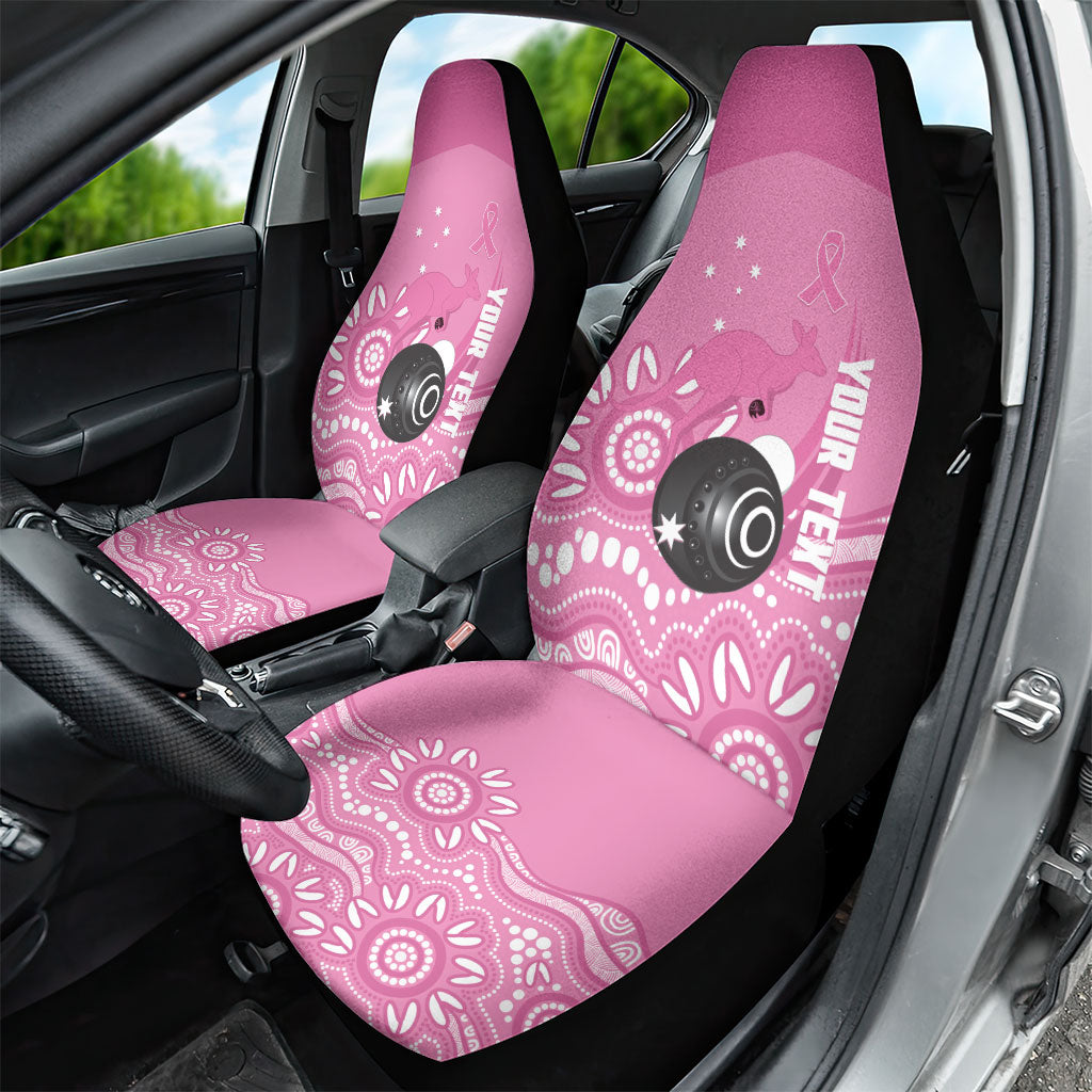 Custom Bowls Australia Breast Cancer Car Seat Cover Pink Ribbon Kangaroo Aboriginal Art