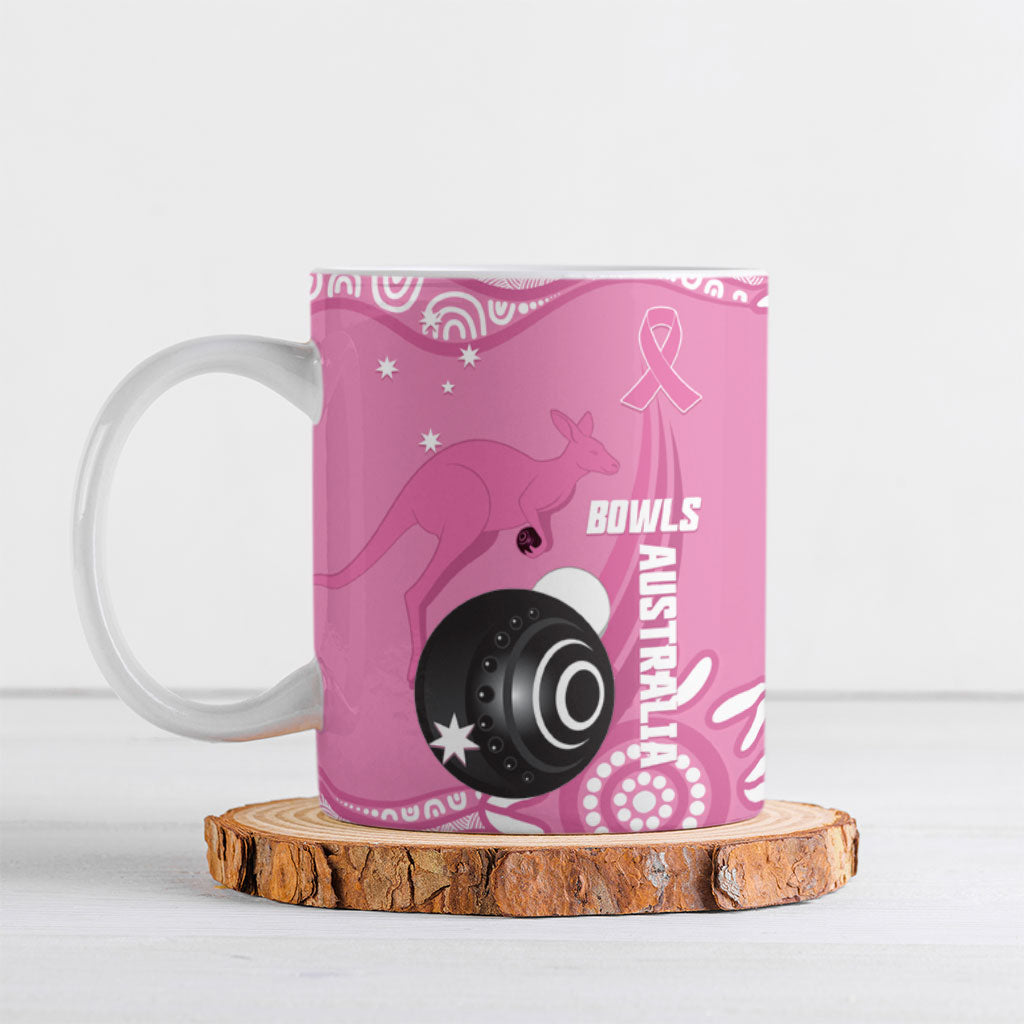 Custom Bowls Australia Breast Cancer Ceramic Mug Pink Ribbon Kangaroo Aboriginal Art