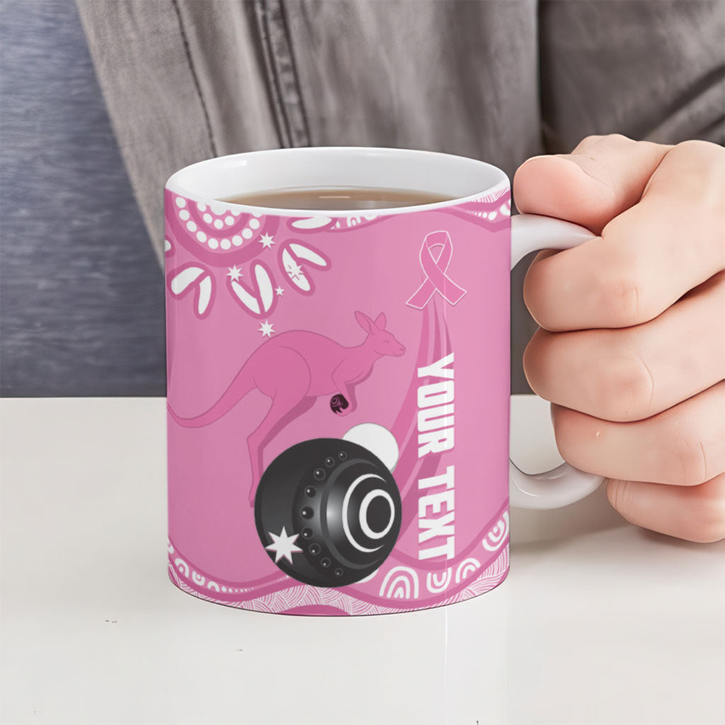 Custom Bowls Australia Breast Cancer Ceramic Mug Pink Ribbon Kangaroo Aboriginal Art
