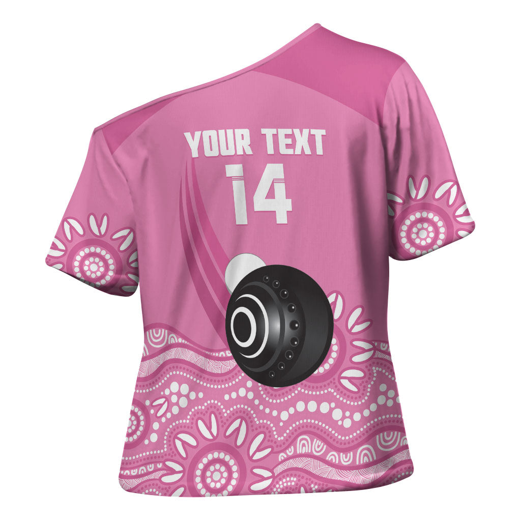 Custom Bowls Australia Breast Cancer Cross Shoulder Shirt Pink Ribbon Kangaroo Aboriginal Art