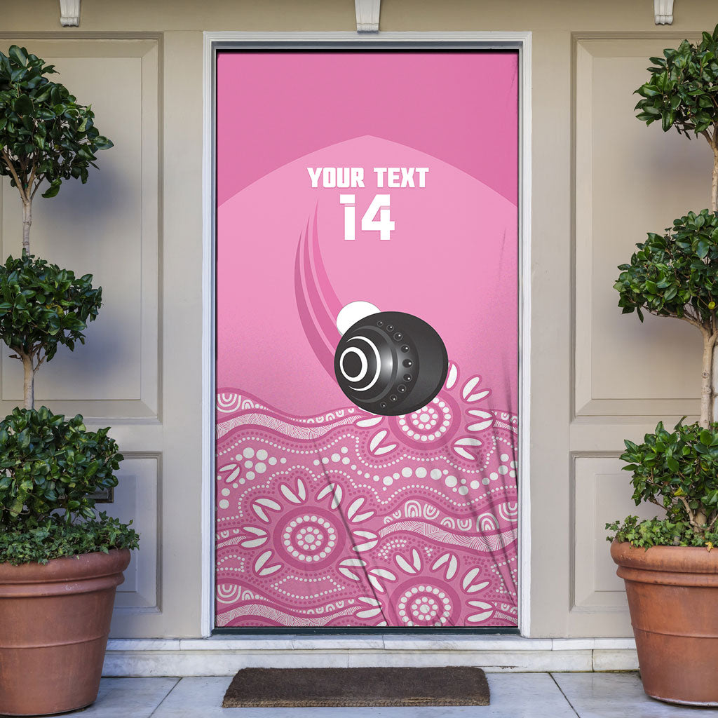Custom Bowls Australia Breast Cancer Door Cover Pink Ribbon Kangaroo Aboriginal Art