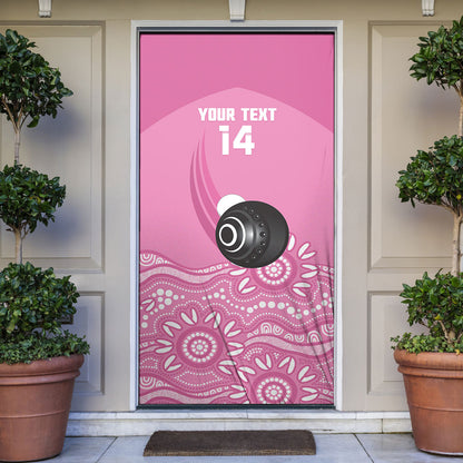 Custom Bowls Australia Breast Cancer Door Cover Pink Ribbon Kangaroo Aboriginal Art