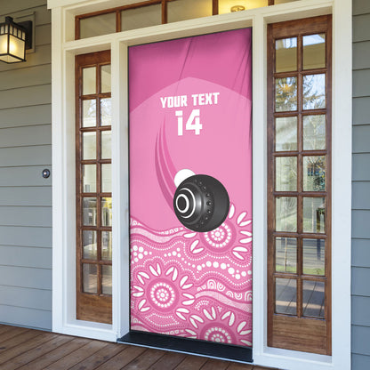 Custom Bowls Australia Breast Cancer Door Cover Pink Ribbon Kangaroo Aboriginal Art