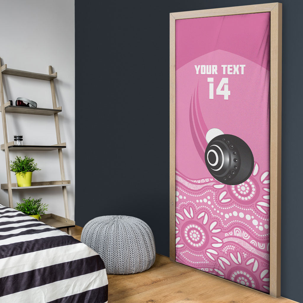 Custom Bowls Australia Breast Cancer Door Cover Pink Ribbon Kangaroo Aboriginal Art