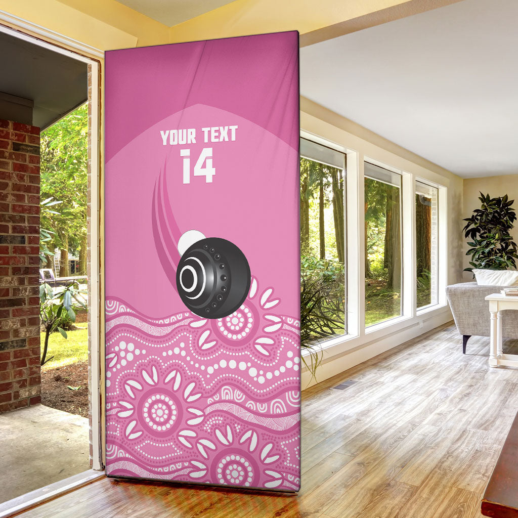 Custom Bowls Australia Breast Cancer Door Cover Pink Ribbon Kangaroo Aboriginal Art