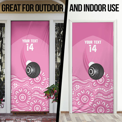 Custom Bowls Australia Breast Cancer Door Cover Pink Ribbon Kangaroo Aboriginal Art