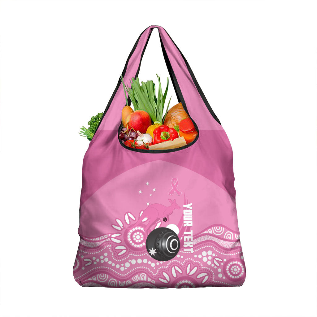Custom Bowls Australia Breast Cancer Grocery Bag Pink Ribbon Kangaroo Aboriginal Art
