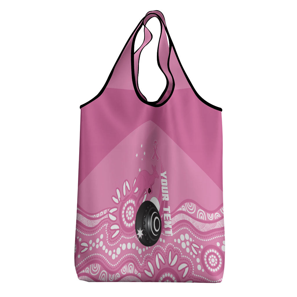Custom Bowls Australia Breast Cancer Grocery Bag Pink Ribbon Kangaroo Aboriginal Art