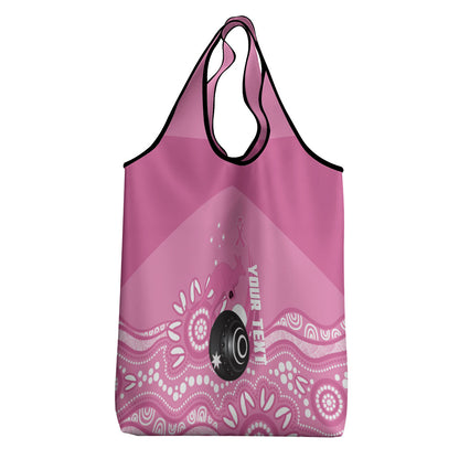 Custom Bowls Australia Breast Cancer Grocery Bag Pink Ribbon Kangaroo Aboriginal Art