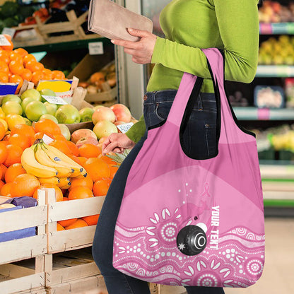 Custom Bowls Australia Breast Cancer Grocery Bag Pink Ribbon Kangaroo Aboriginal Art