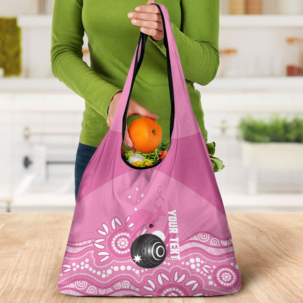 Custom Bowls Australia Breast Cancer Grocery Bag Pink Ribbon Kangaroo Aboriginal Art