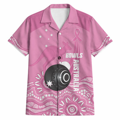 Custom Bowls Australia Breast Cancer Hawaiian Shirt Pink Ribbon Kangaroo Aboriginal Art