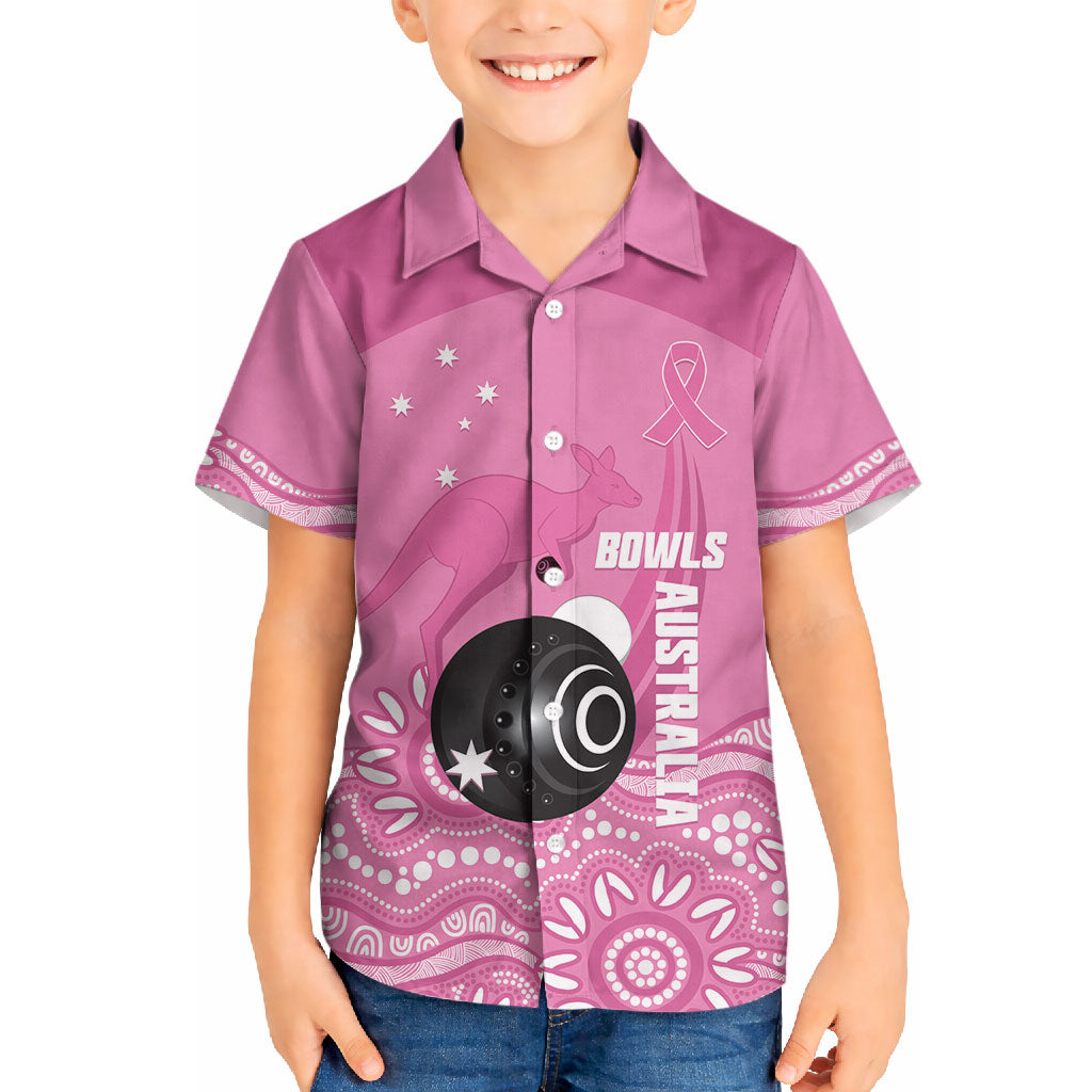 Custom Bowls Australia Breast Cancer Hawaiian Shirt Pink Ribbon Kangaroo Aboriginal Art