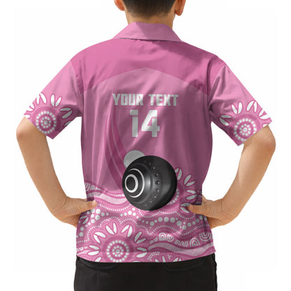 Custom Bowls Australia Breast Cancer Hawaiian Shirt Pink Ribbon Kangaroo Aboriginal Art