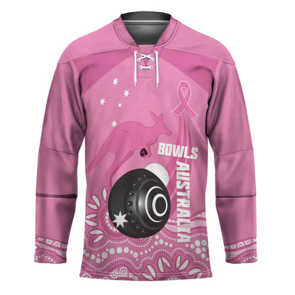 Custom Bowls Australia Breast Cancer Hockey Jersey Pink Ribbon Kangaroo Aboriginal Art