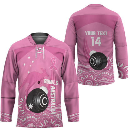 Custom Bowls Australia Breast Cancer Hockey Jersey Pink Ribbon Kangaroo Aboriginal Art