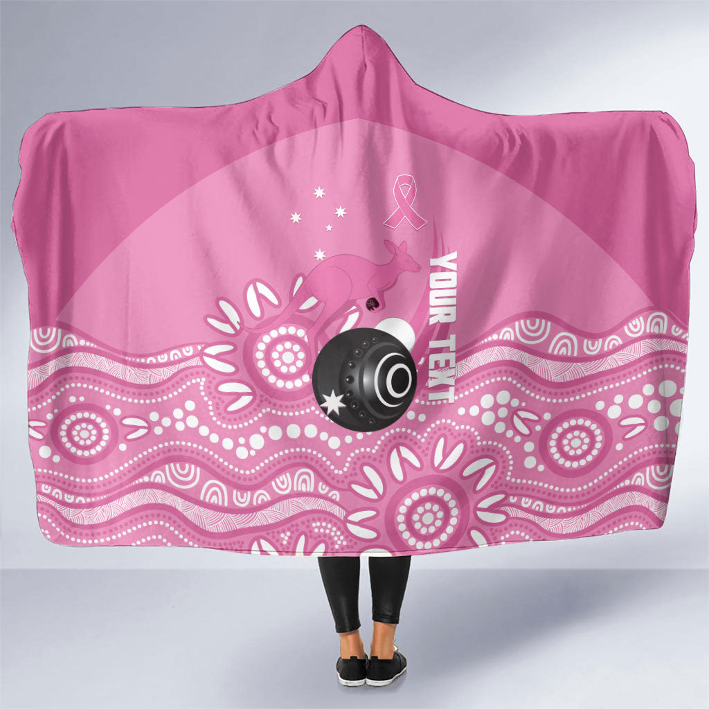 Custom Bowls Australia Breast Cancer Hooded Blanket Pink Ribbon Kangaroo Aboriginal Art