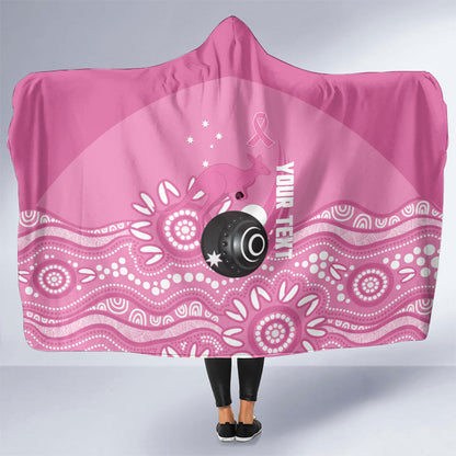 Custom Bowls Australia Breast Cancer Hooded Blanket Pink Ribbon Kangaroo Aboriginal Art