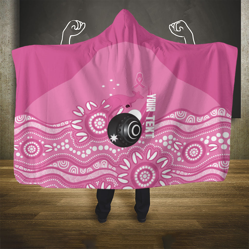 Custom Bowls Australia Breast Cancer Hooded Blanket Pink Ribbon Kangaroo Aboriginal Art