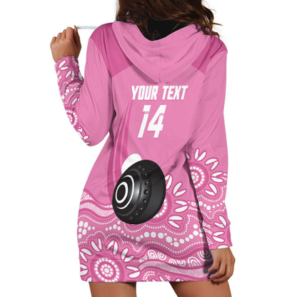 Custom Bowls Australia Breast Cancer Hoodie Dress Pink Ribbon Kangaroo Aboriginal Art