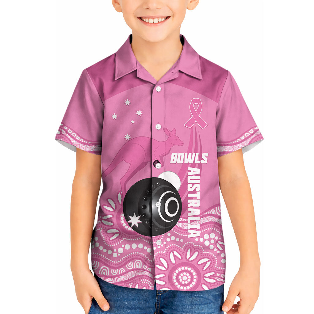 Custom Bowls Australia Breast Cancer Kid Hawaiian Shirt Pink Ribbon Kangaroo Aboriginal Art
