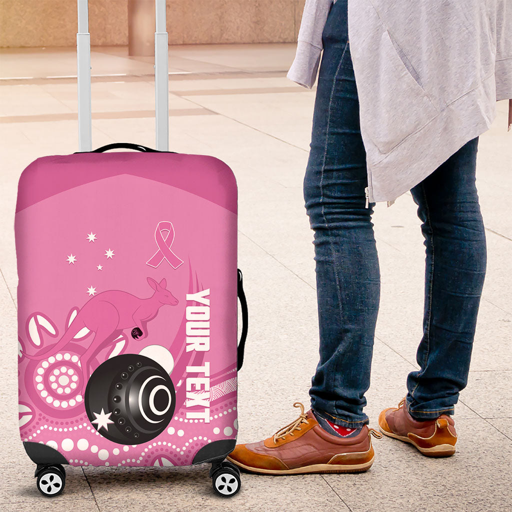 Custom Bowls Australia Breast Cancer Luggage Cover Pink Ribbon Kangaroo Aboriginal Art