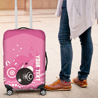 Custom Bowls Australia Breast Cancer Luggage Cover Pink Ribbon Kangaroo Aboriginal Art