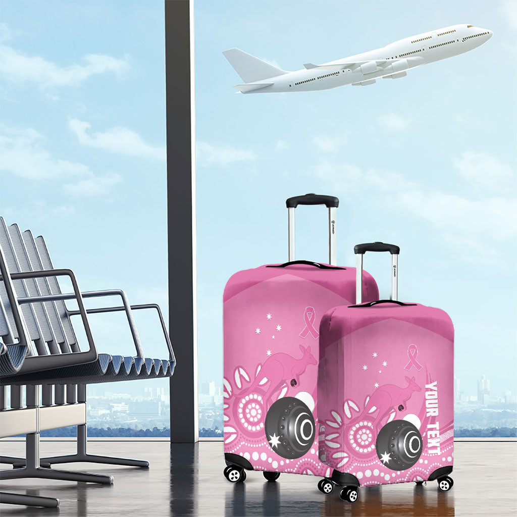 Custom Bowls Australia Breast Cancer Luggage Cover Pink Ribbon Kangaroo Aboriginal Art